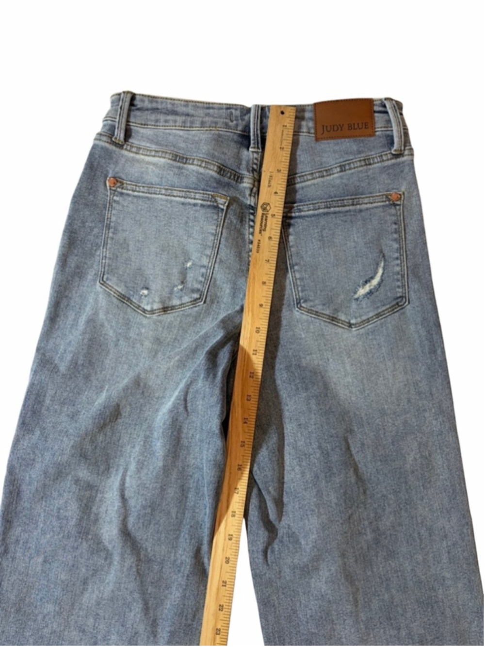 Judy Blue High Waist Wide Leg Crop Jeans Raw Hem Stretch Denim Size 7 28 - Picture 8 of 8